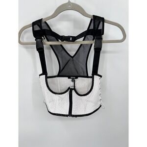 Poster Grl Dolls Kill White Perforated Mesh‎ Harness Corset Top XS